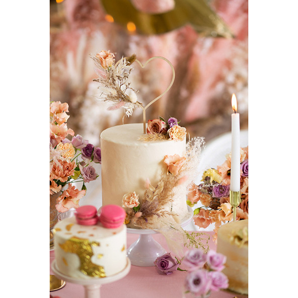 cake topper bois coeur table