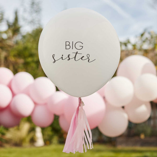 ballon baby shower blanc rose