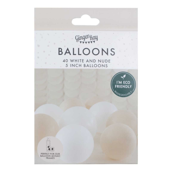 mini ballons nude et blanc pack