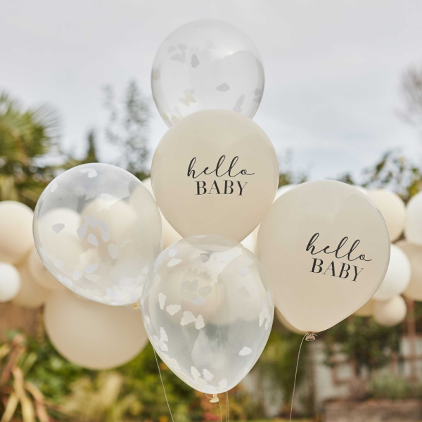 ballons baby shower nuage beige