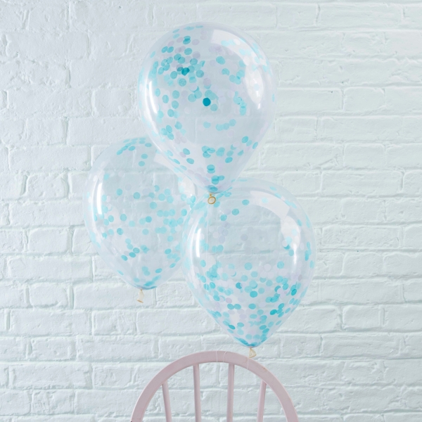 ballons confettis bleus effets