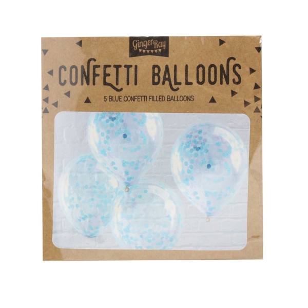 ballons confettis bleus pack