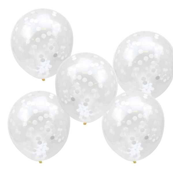ballons confettis blanc ballons confettis blanc