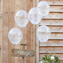 ballons confettis blanc