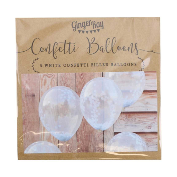 ballons confettis blanc pack