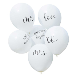 6 Ballons de mariage blancs...