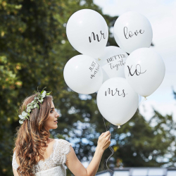 6 Ballons de mariage blancs...