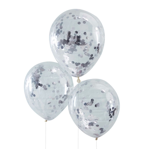 ballon confettis argent