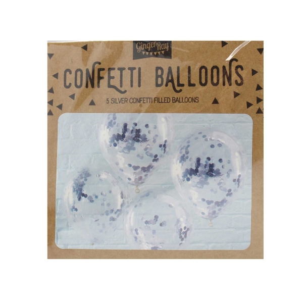 ballon confettis argent pack