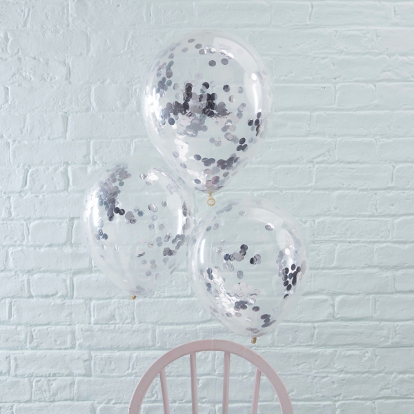 ballon confettis argent effets ballon confettis argent effets