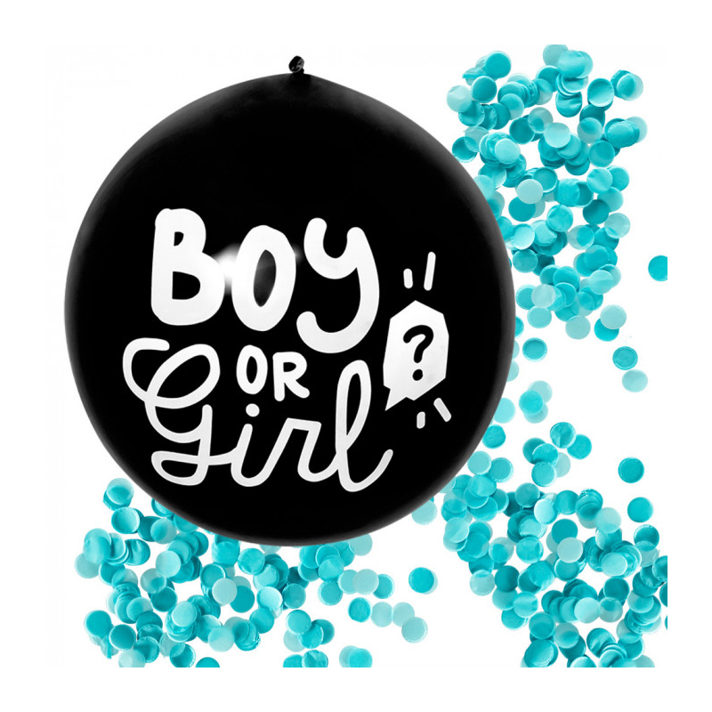 ballon confettis bleu