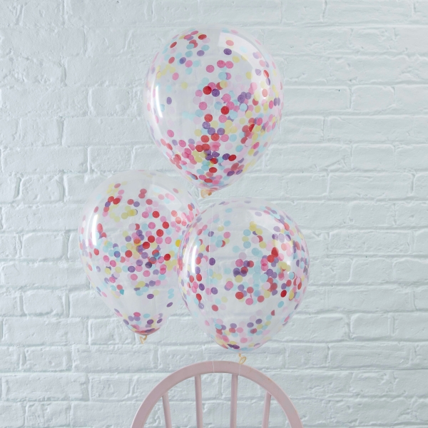 ballons confettis multicolore effets