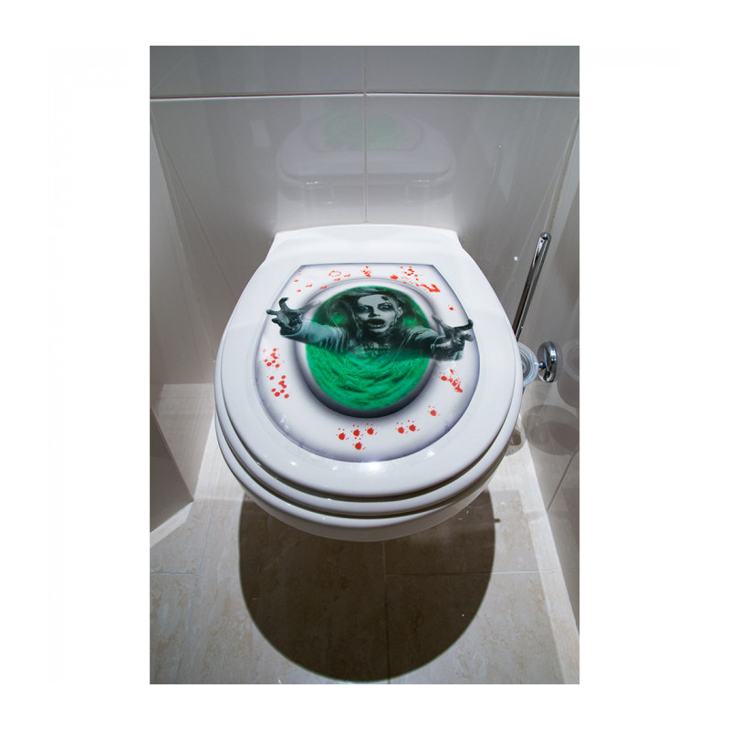 autocollant toilette fantome ensanglante