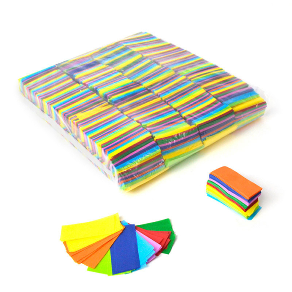 confettis rectangulaires en papier multicolore