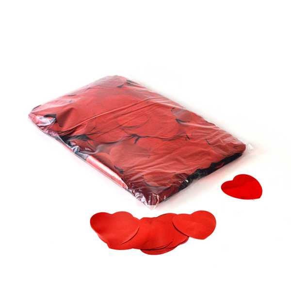 confettis coeur rouge metallise