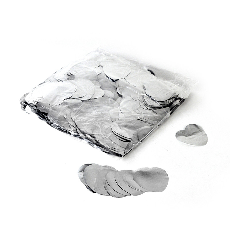 confettis coeur argente