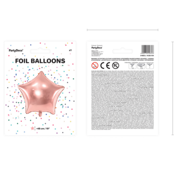 ballon aluminium etoile rose pack