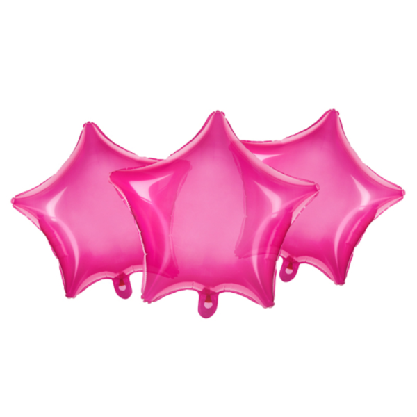 ballon etoile rose neon transparent