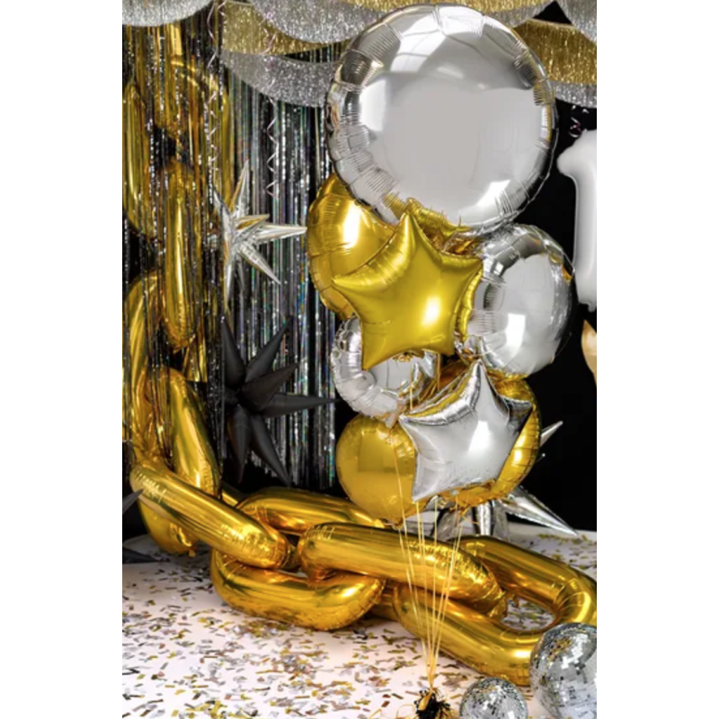 ballon aluminium rond argent effets