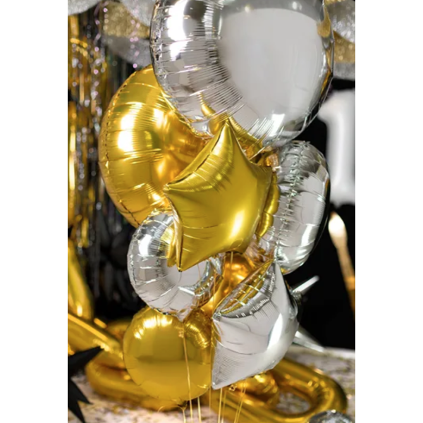 ballon aluminium rond argent ambiance