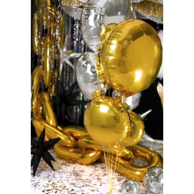 ballon aluminium rond argent nouvel an