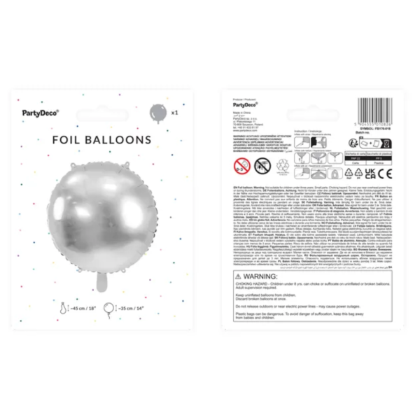 ballon aluminium rond argent pack