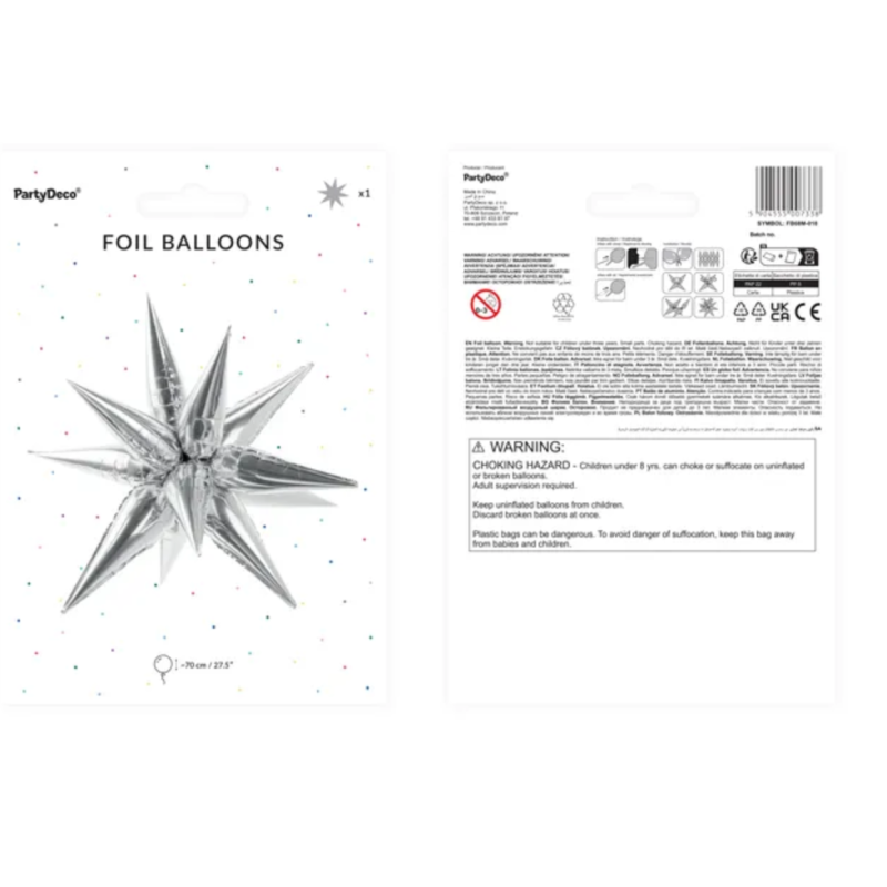 ballon etoile argente pack