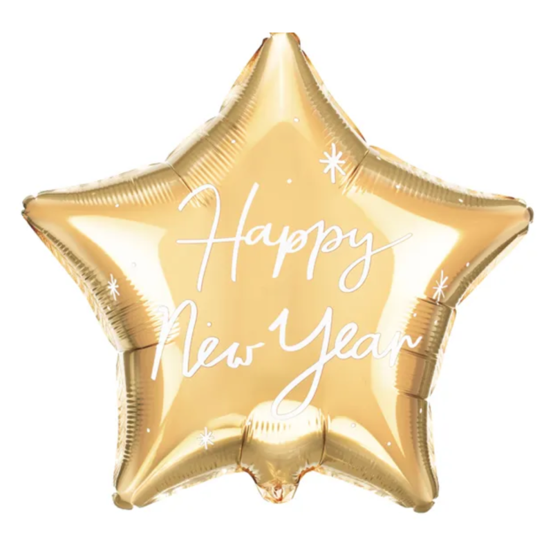 ballon aluminium nouvel an dore