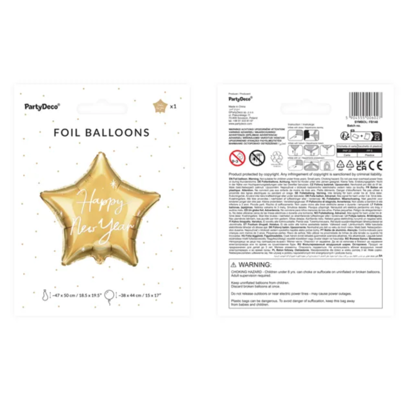 ballon aluminium nouvel an dore pack