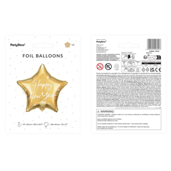 ballon aluminium nouvel an dore pack