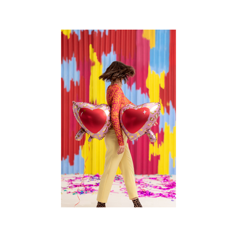 ballon lunette aluminium coeurs colores