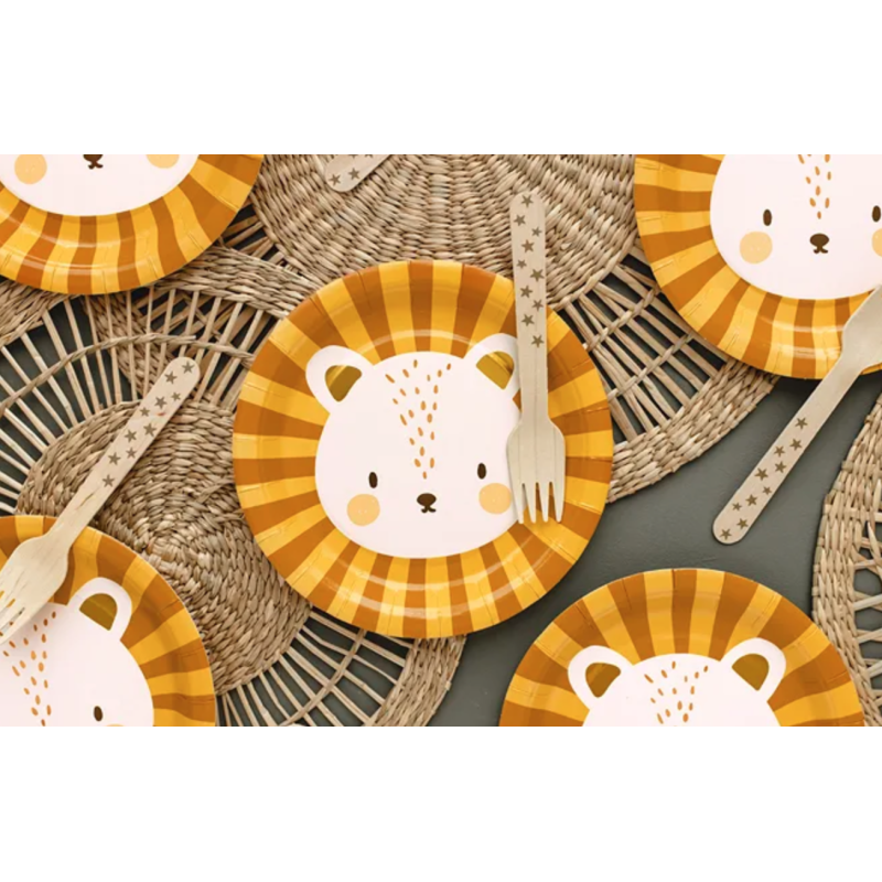 assiettes anniversaire lion couleurs
