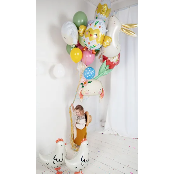 ballon aluminium poule bouquet