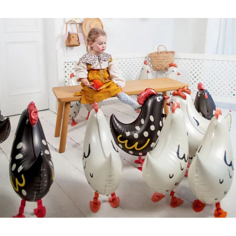 ballon aluminium coq noir enfants