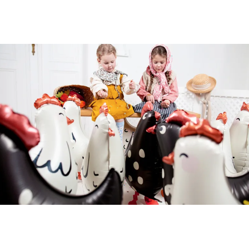 ballon aluminium coq noir effets