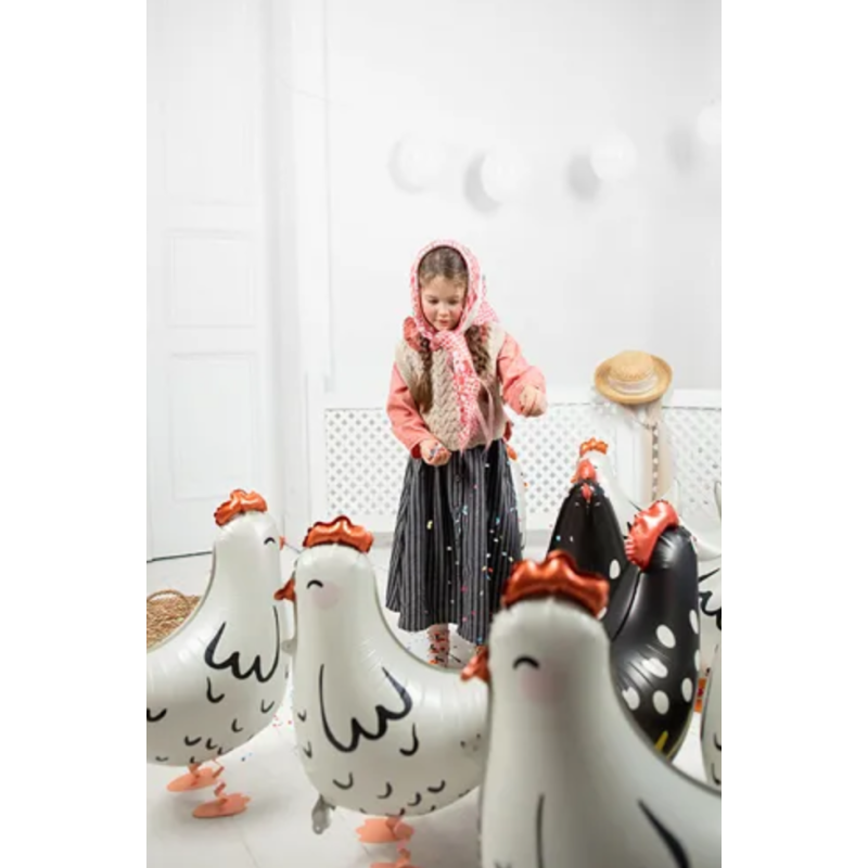 ballon aluminium coq noir ambiance