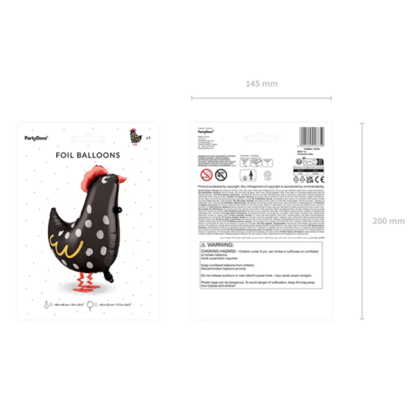 ballon aluminium coq noir pack ballon aluminium coq noir pack