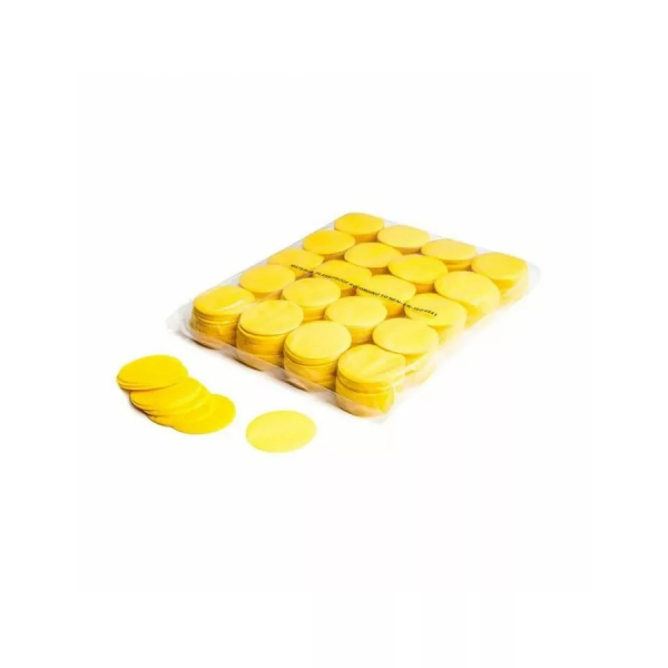 confettis papier rond jaune