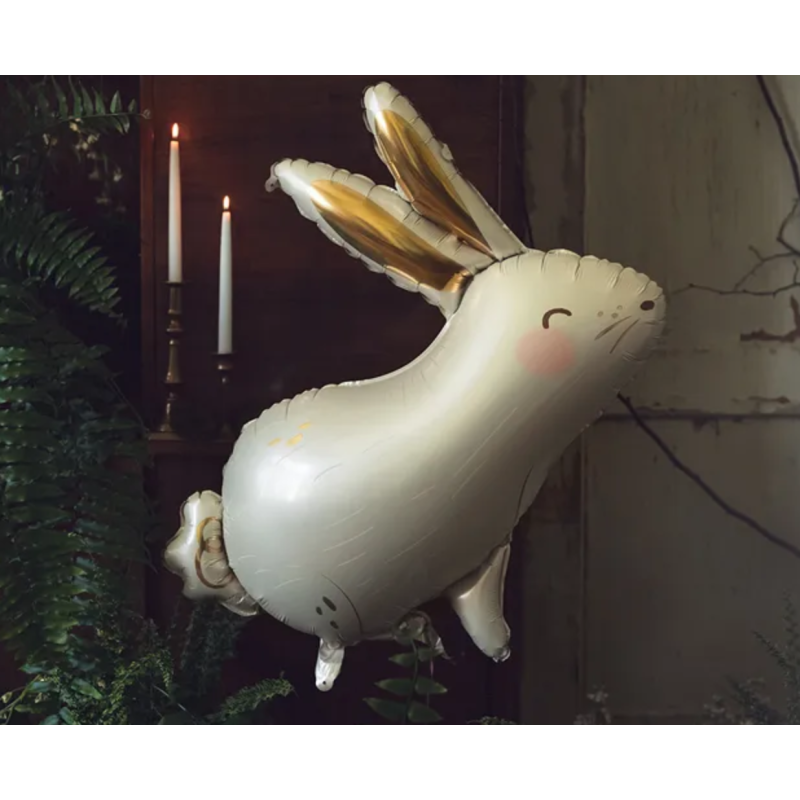 ballon aluminium lapin blanc