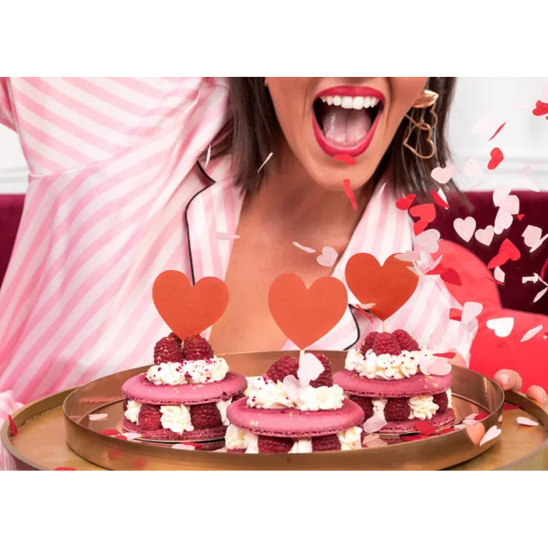 decoration coeurs rouges cupcake