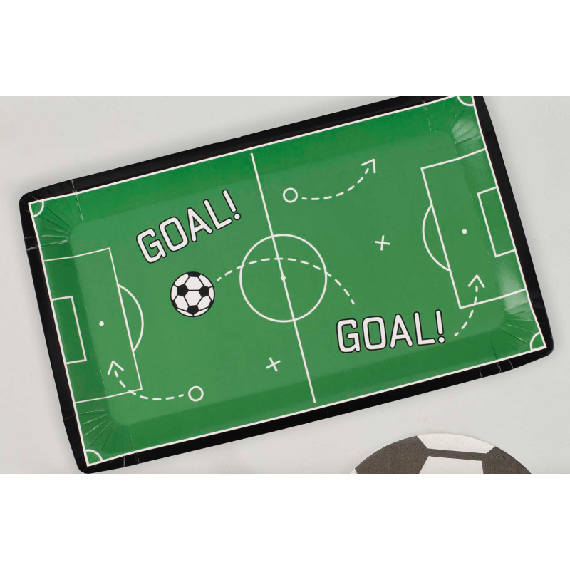 assiettes papier terrain de football effets