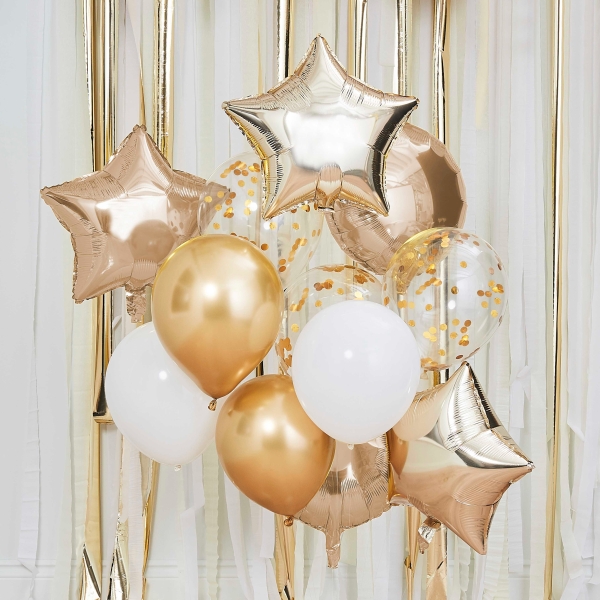 Des lots de ballons dorés pour une jolie déco gold