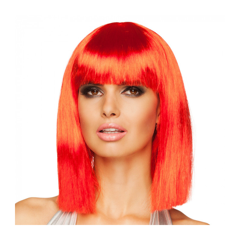 perruque rouge neon