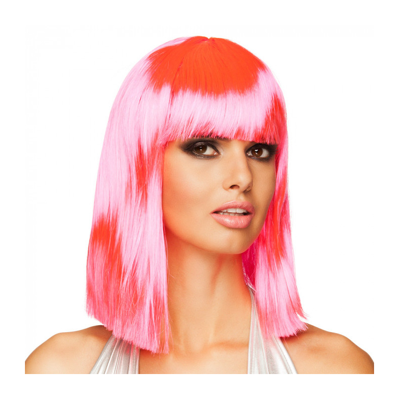 perruque rose fluo