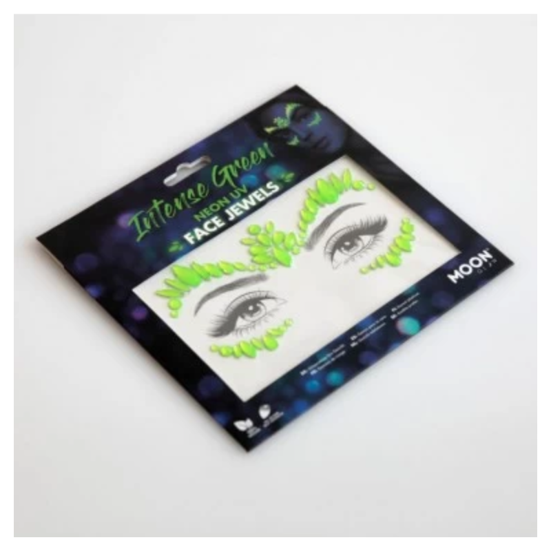 bijoux visage neon vert pack