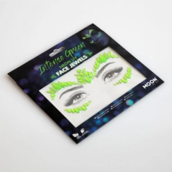 bijoux visage neon vert pack