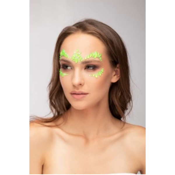 bijoux visage neon vert femme bijoux visage neon vert femme