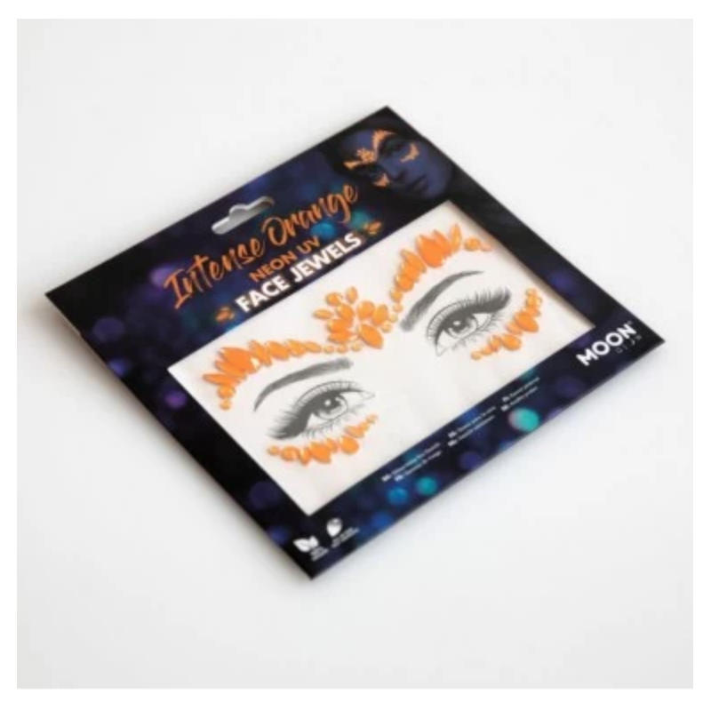 bijoux visage neon orange pack