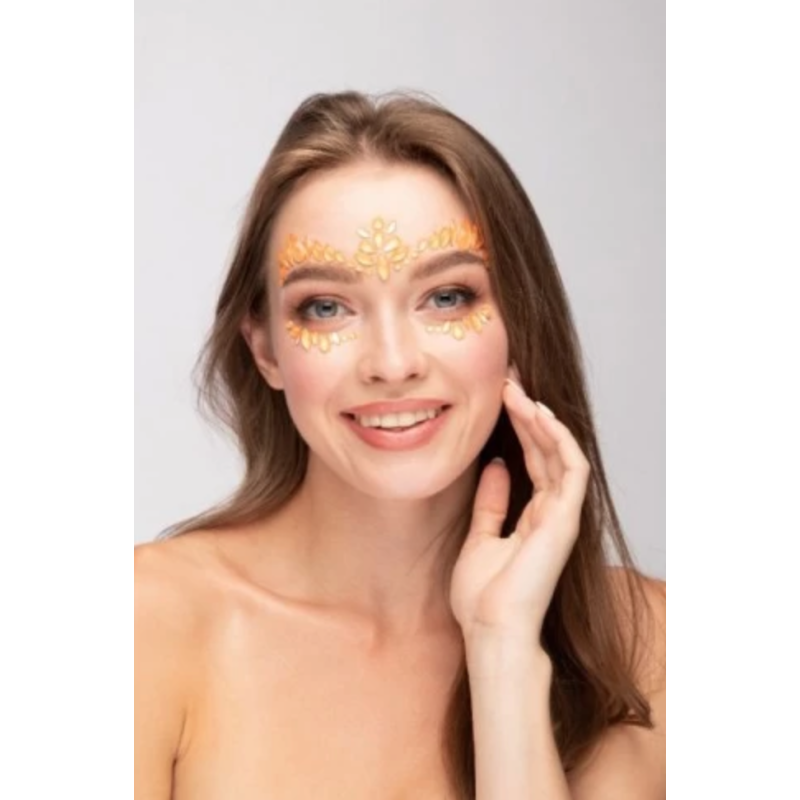 bijoux visage neon orange femme