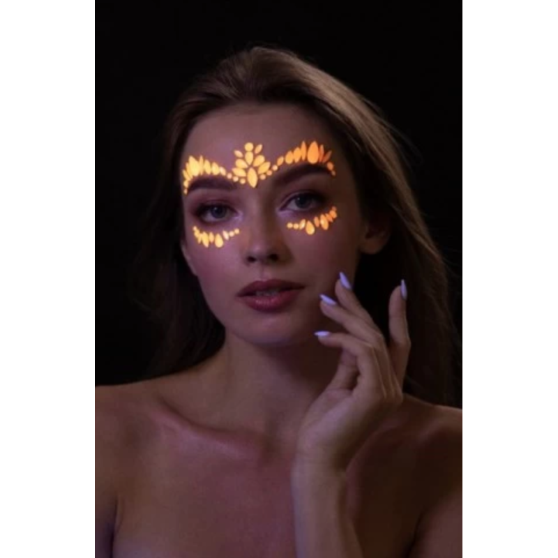 bijoux visage neon orange fluo